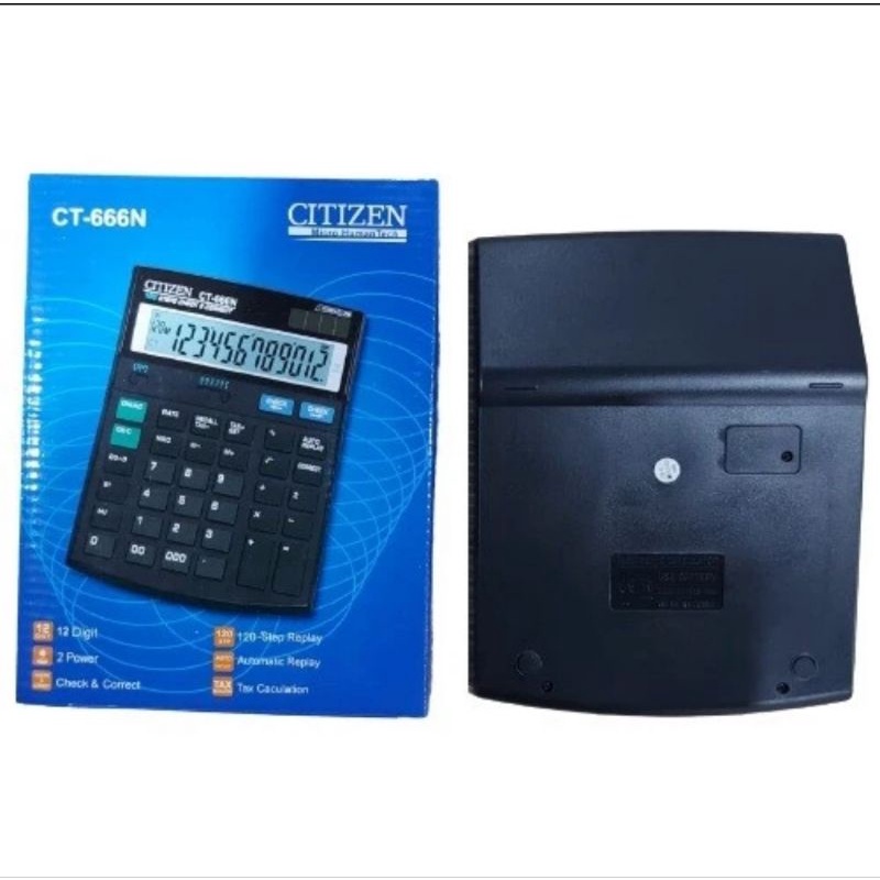 Kalkulator 12 Digit CITIZEN CT-666N Calculator Check Correct Cek Ulang CT666N