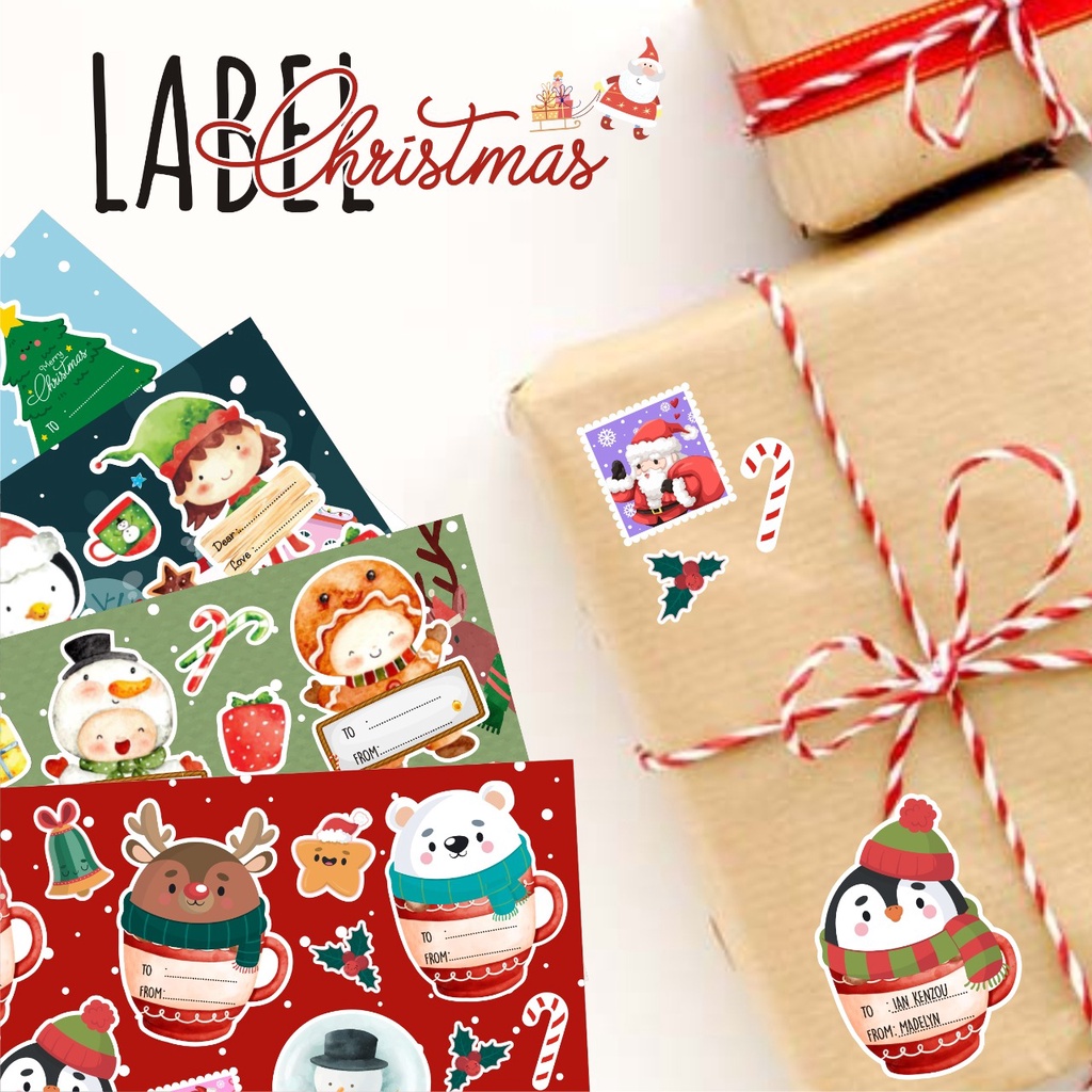 

Sticker Christmas | stiker label natal waterproof