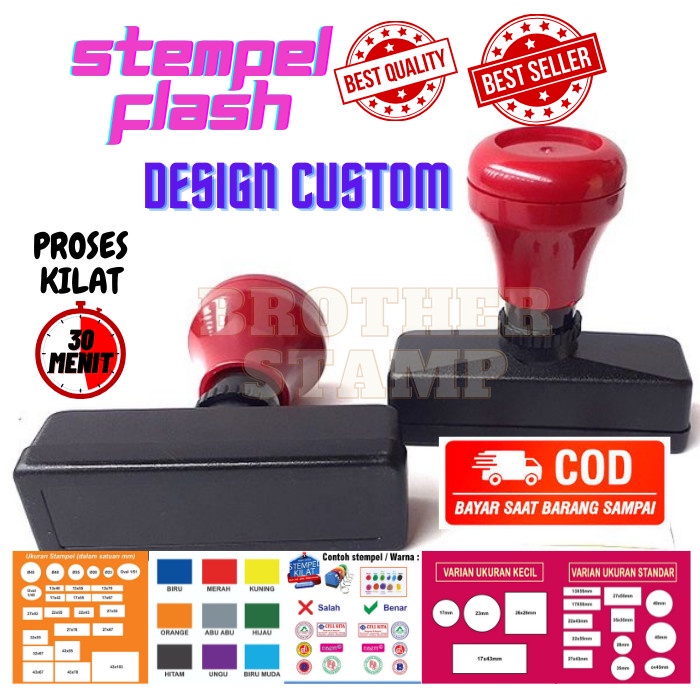 

Cetak Stempel Custom / 17X55 Mm / Otomatis Tinta /Bisa 2 Warna