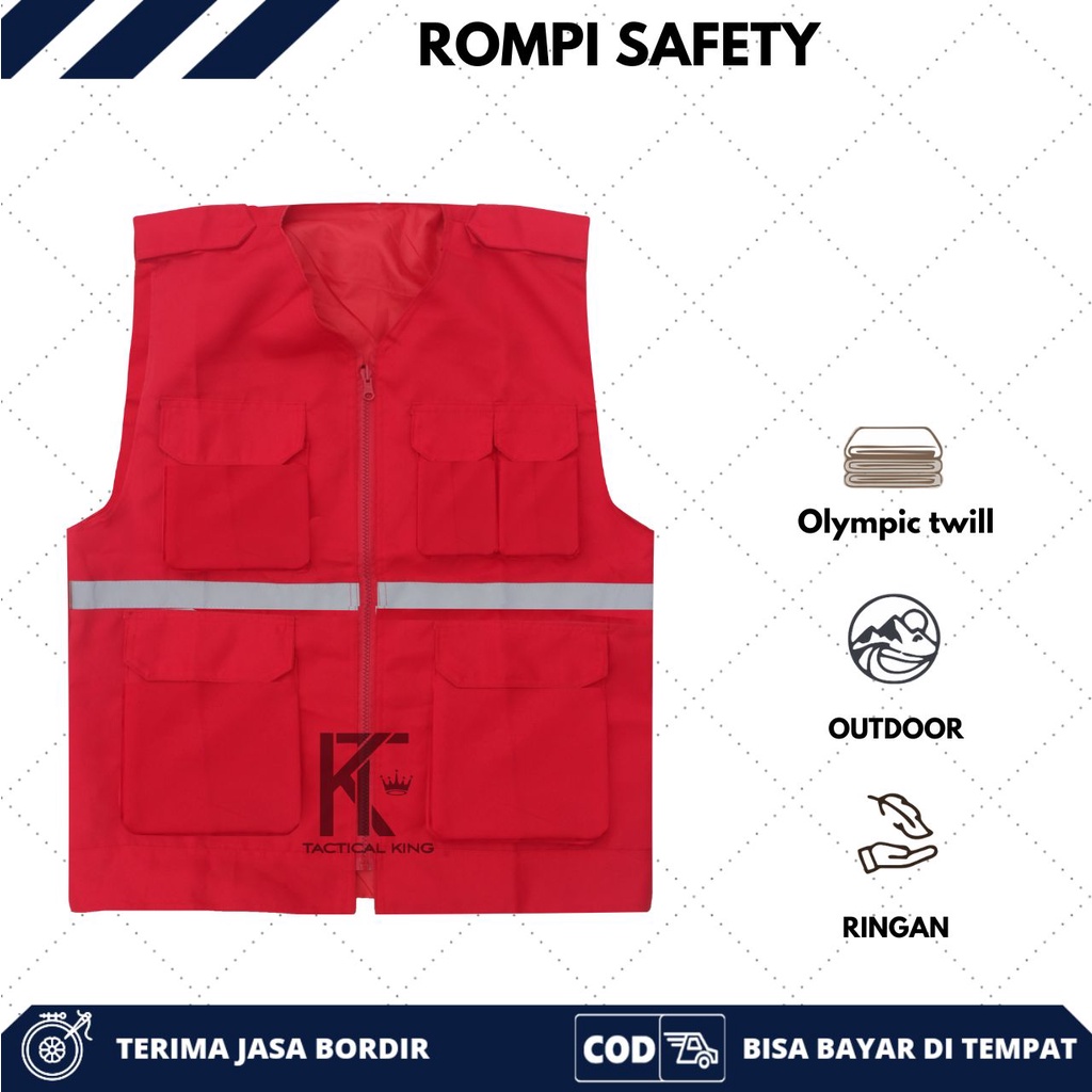 Rompi Proyek - Rompi Safety - Rompi Tambang - Rompi kain - Rompi K3 - Rompi Stabilo