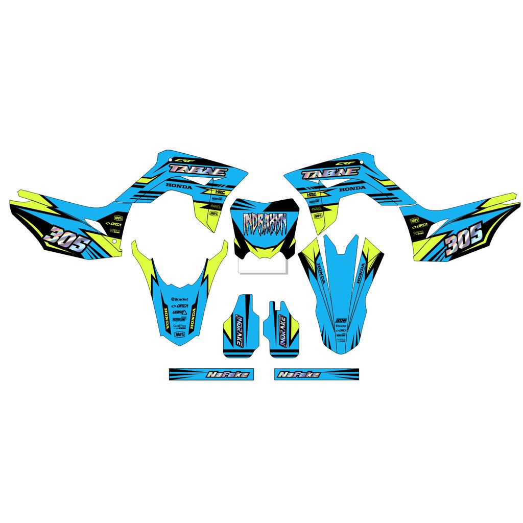 Decal Honda CRf 150L Striping CRF 150L Biru Supermoto Full Body