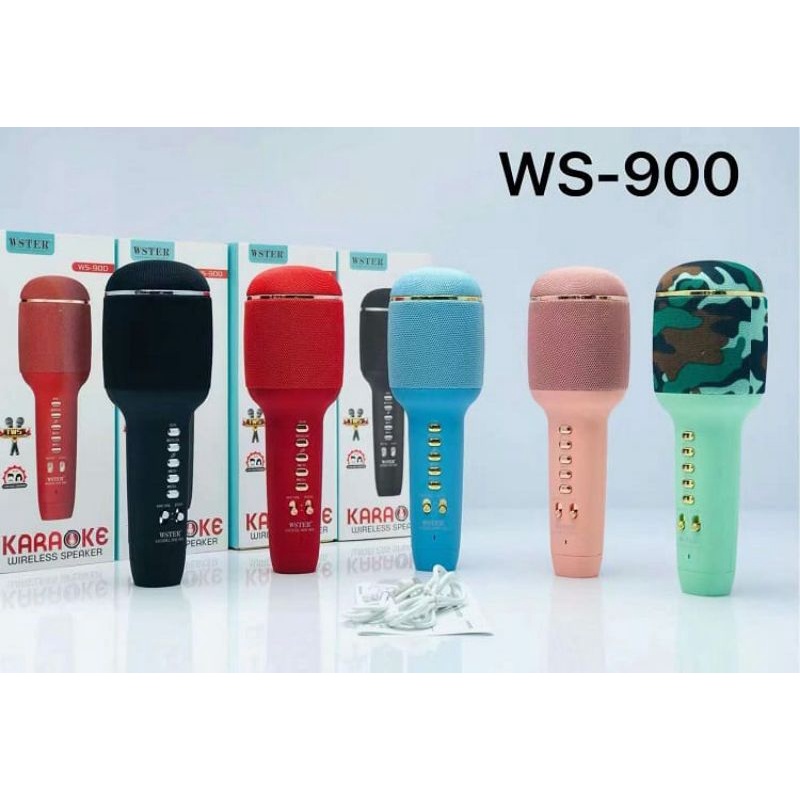 Mic Wster Karaoke Microphone Bluetooh Wireless Wster WS900