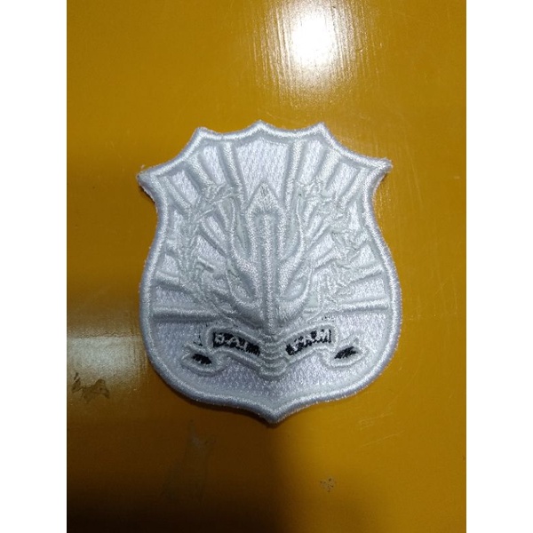logo bordir satpam putih timbul