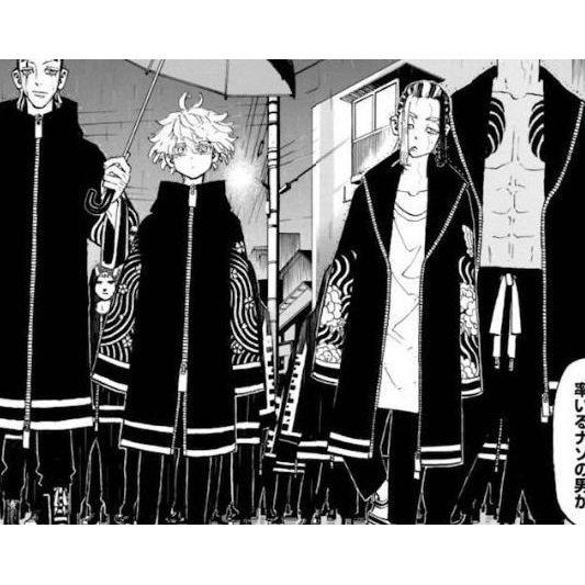 Jaket Jubah Jumbo Sweater Anime Tokyo Revengers Tokyo Brahman Senju - Hitam, L