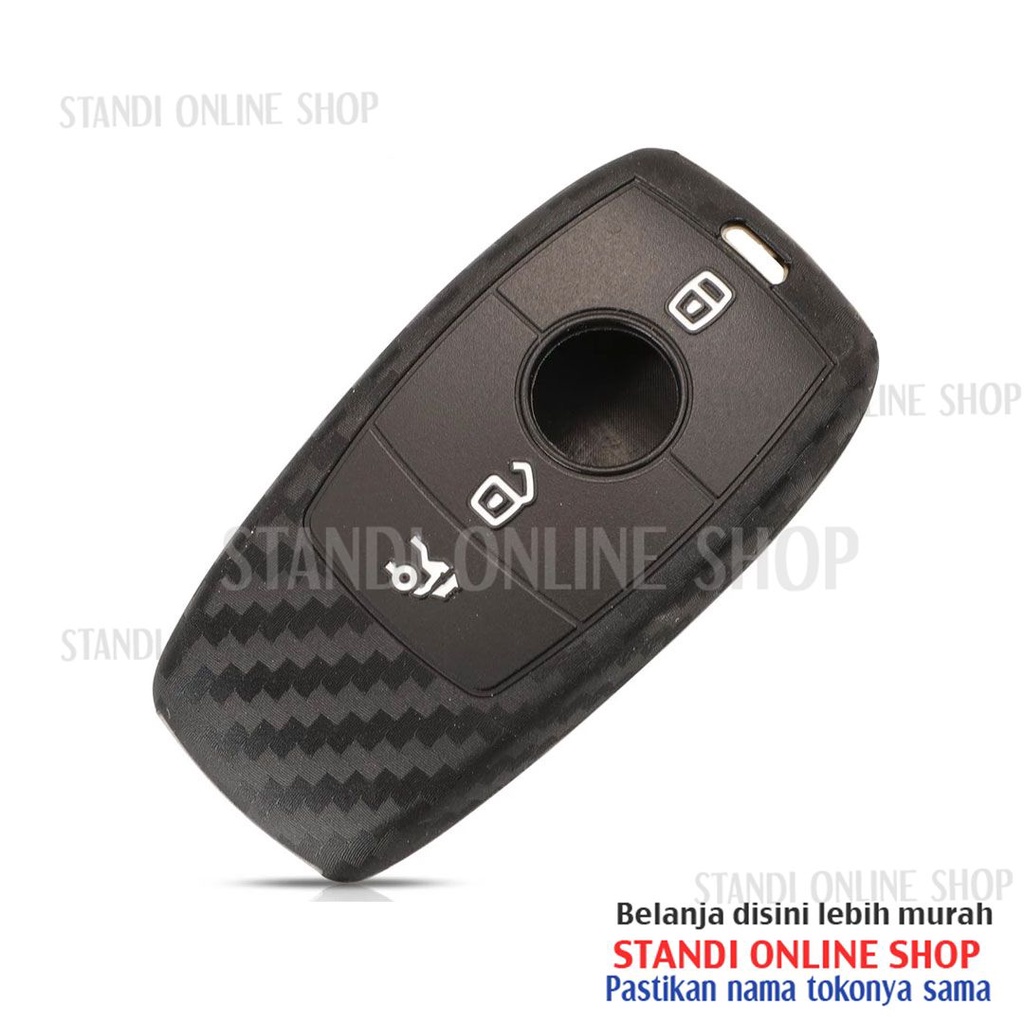 Sarung Kunci Silikon Remote Cover Carbon Smartkey Mercedes Benz New