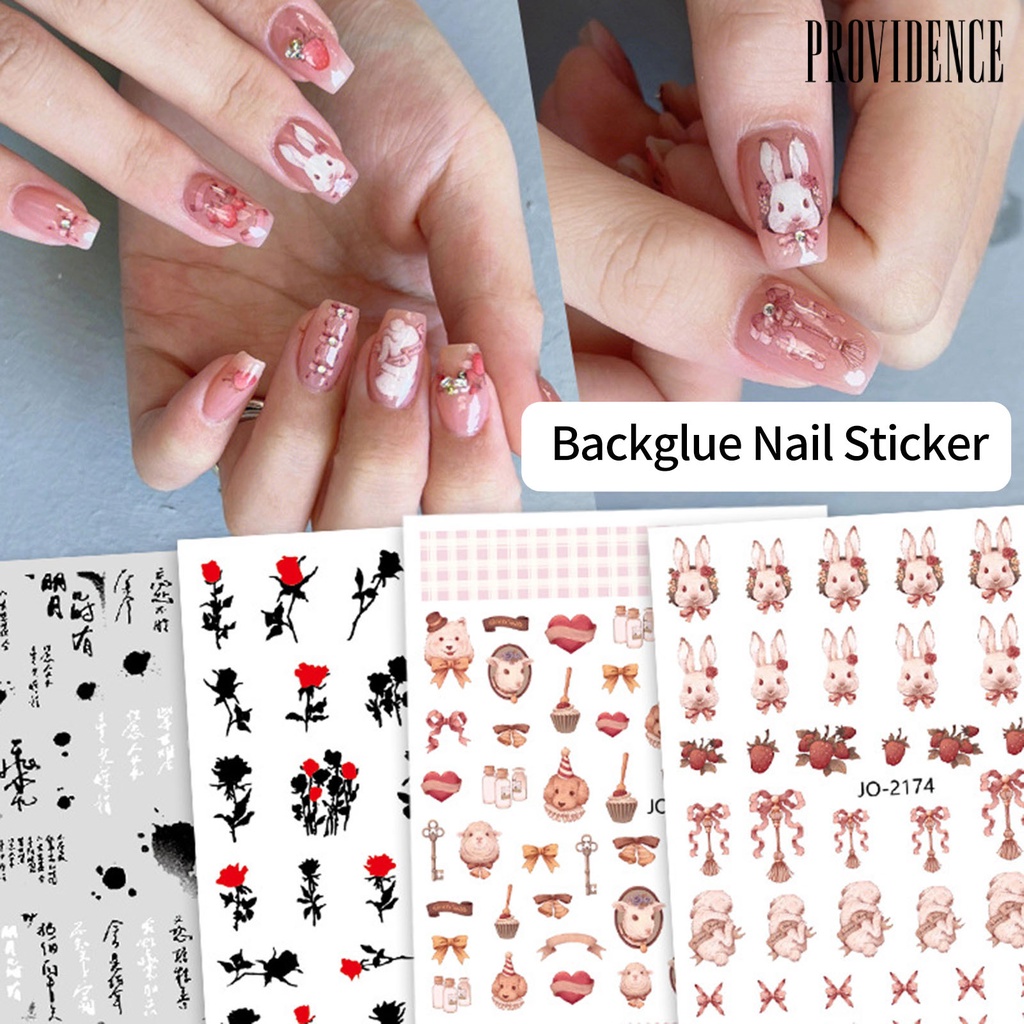 Stiker Perekat Kuku Tahan Air Tidak Pudar Tahan Jatuh Dapat Dilepas Untuk Dekorasi Salon Manicure