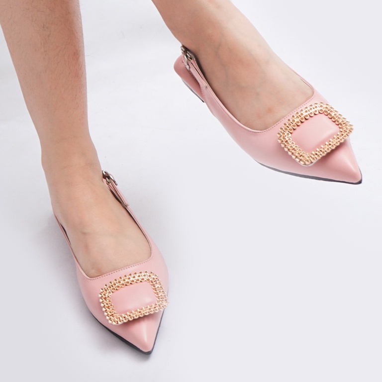 LAPEPA YUK - Dunkenstock KALEA Sepatu Sandal Wanita Flatshoes 1cm Size 36 - 40 Tidak Licin Flat Shoes untuk Kerja Kantoran Kuliah Casual Belezza 37 38 39 Warna Pink Salem Belleza Kekinian Premium Terbaru Shoes Ori Original Mall Official Store