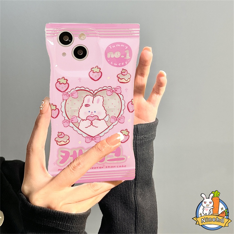 Soft Case Pelindung Desain Kartun Kelinci Hati Permen Untuk OPPO A77 A77s A57 A16 A16k A15 A15s A3s A5s A76 A96 A74 A54 A93 A94 A95 A92 A52 A53 A33 A32 A31 A5 A9 A12 F11 F9 Pro Reno 7 6 5 Reno 8Z 7Z 6Z Candy Glossy Rabbit Love Heart Cartoon Phone Case