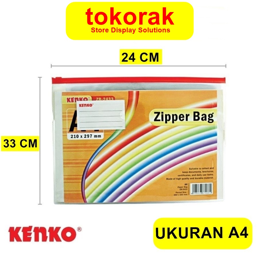 ZIPPER BAG ZB-2433 KENKO - TAS KERTAS A4 - MAP DOKUMEN - TAS DOKUMEN