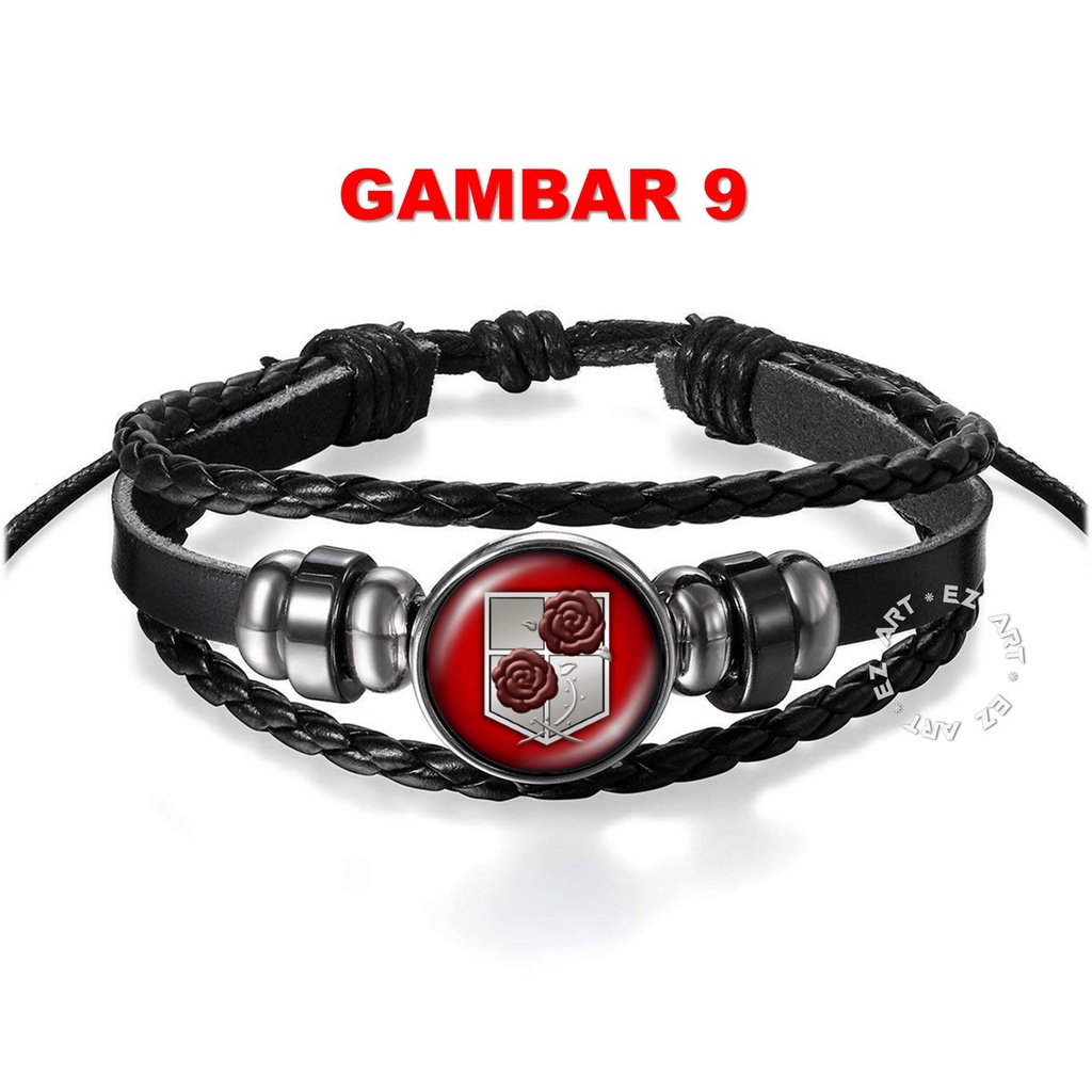 GELANG ANIME ATTACK ON TITAN WINGS OF FREEDOM MANIK KACA CEMBUNG KULIT KEPANG MULTILAYER