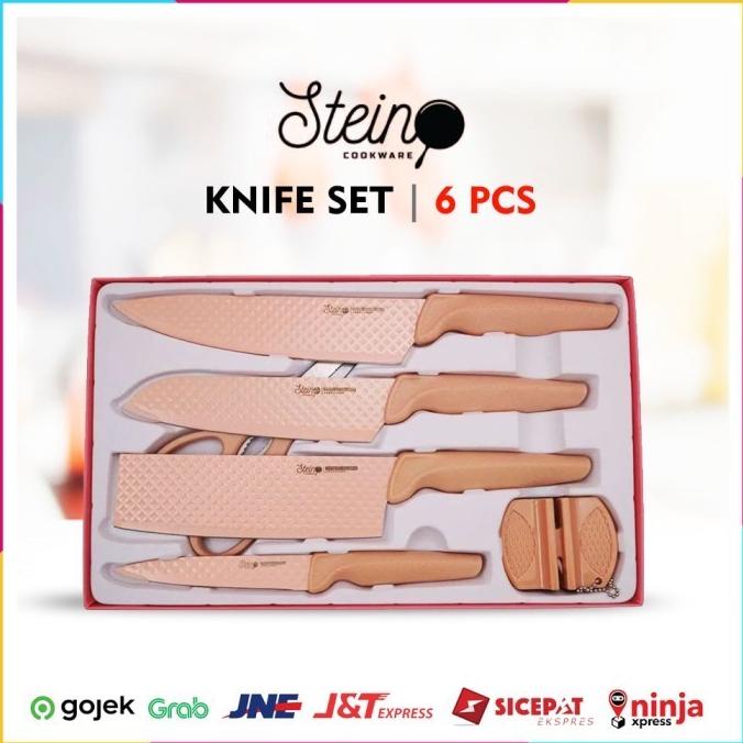 Pisau STEIN COOKWARE - Diamond Kitchen Knife Set Pisau 6in1 - ORIGINAL