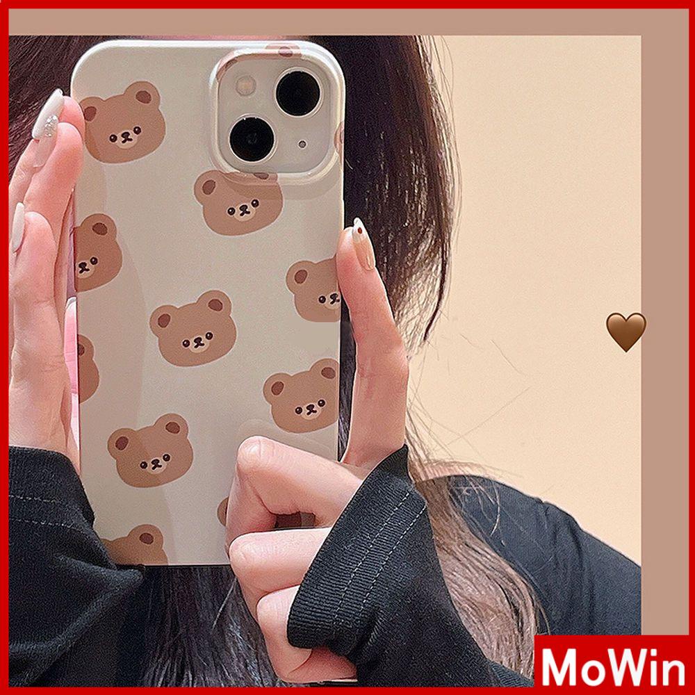 For iPhone 14 Pro Max iPhone Case Khaki Gray TPU Soft Case Shockproof Protection Camera Cute Bear Cartoon Compatible For iPhone 13 Pro max 12 Pro Max 11 Pro max xr xs max 7Plus 7 8