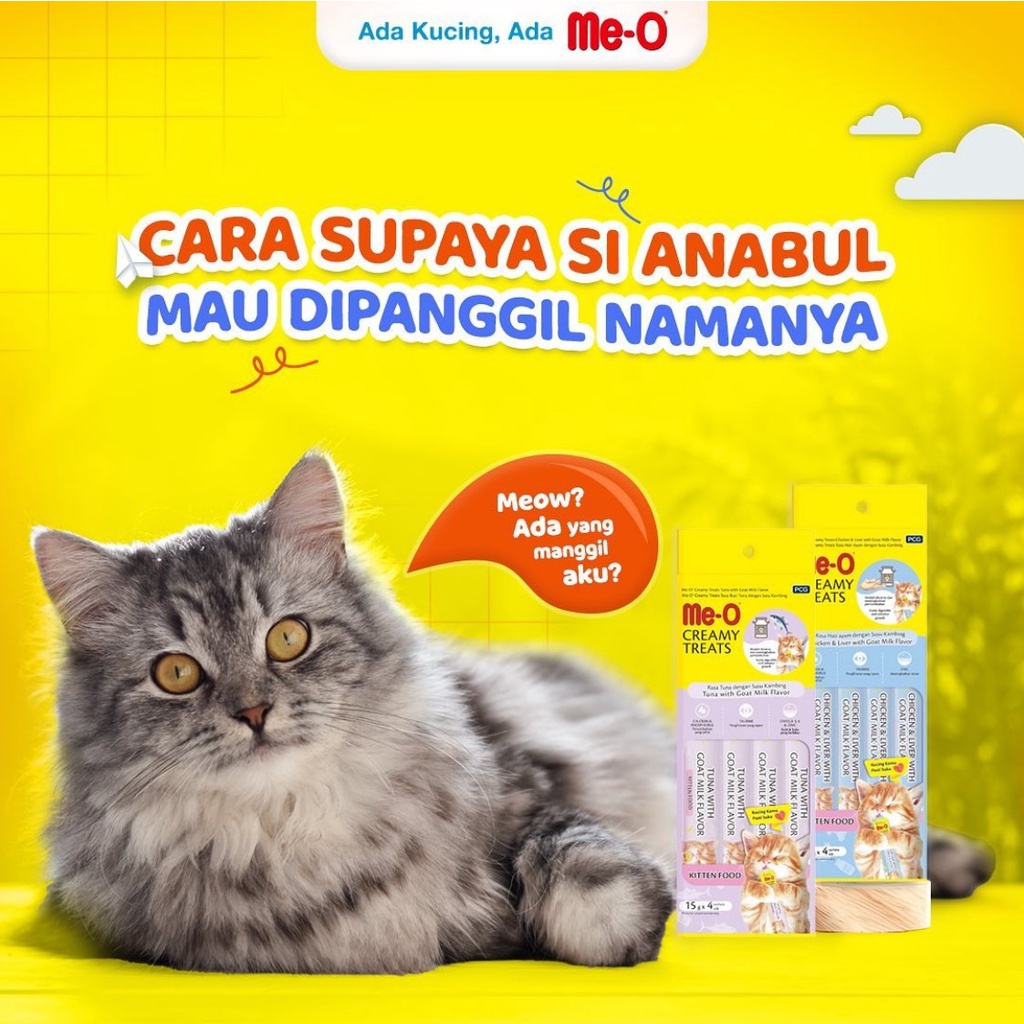 Meo Creamy Treats Snack Kucing Me-O Cemilan Kucing 60gr