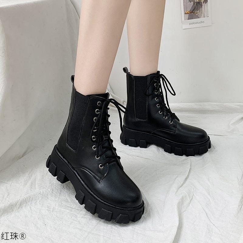 AVANCEID 1962 Sepatu Sneakers Boots Wanita Docmart Hitam Import