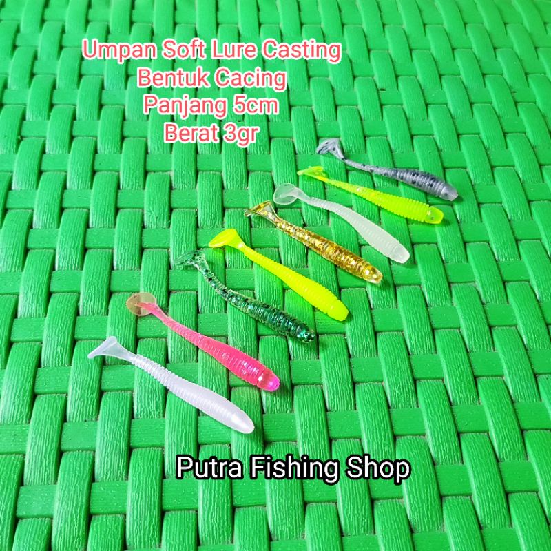 Softlure Umpan Casting Ultralight Bentuk Cacing 5cm | Umpan Soft Lure Casting UL Finesse Mini Lure |