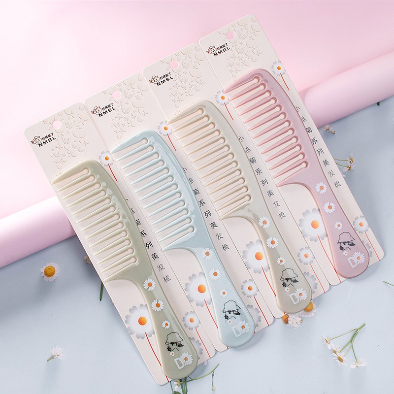 3SP | SSR12 Sisir Rambut Gagang Motif Bunga Puppy Sisir Plastik Premium Karakter Lucu Anti Kusut