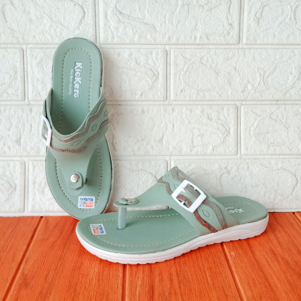 Kickers RF.02 Sandal Wanita Flat size 37-40 Biru
