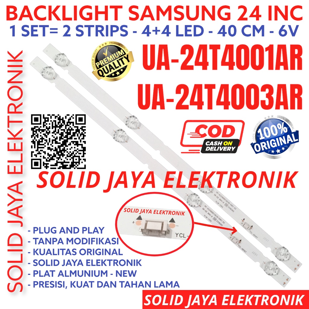 BACKLIGHT TV LED SAMSUNG 24 INC UA 24T4001 24T4003 24T4001A 24T4003A 24T LAMPU BL 4K 6V UA24T4001A UA24T4003A UA-24T4001A UA-24T4003A UA-24T4001 UA-24T4003 UA24T4001 UA24T4003 A 24INC 24INCH 24IN 24T SAMSUNG 4 KANCING 4LED 6 VOLT SAMSUNG BL