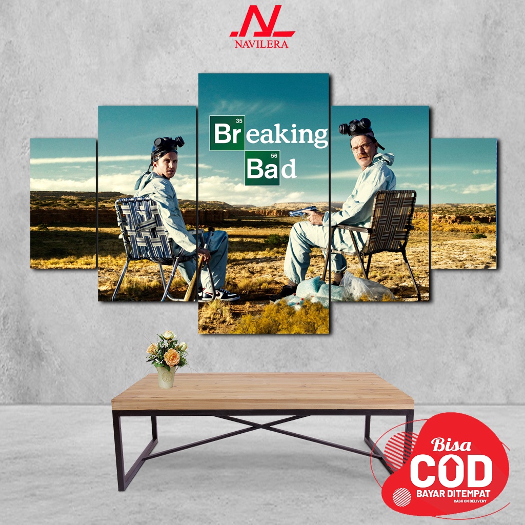 NAVILERA - Hiasan Dinding Kamar Poster Kayu SERIAL BREAKING BAD 5pcs 1 Set Wall decor