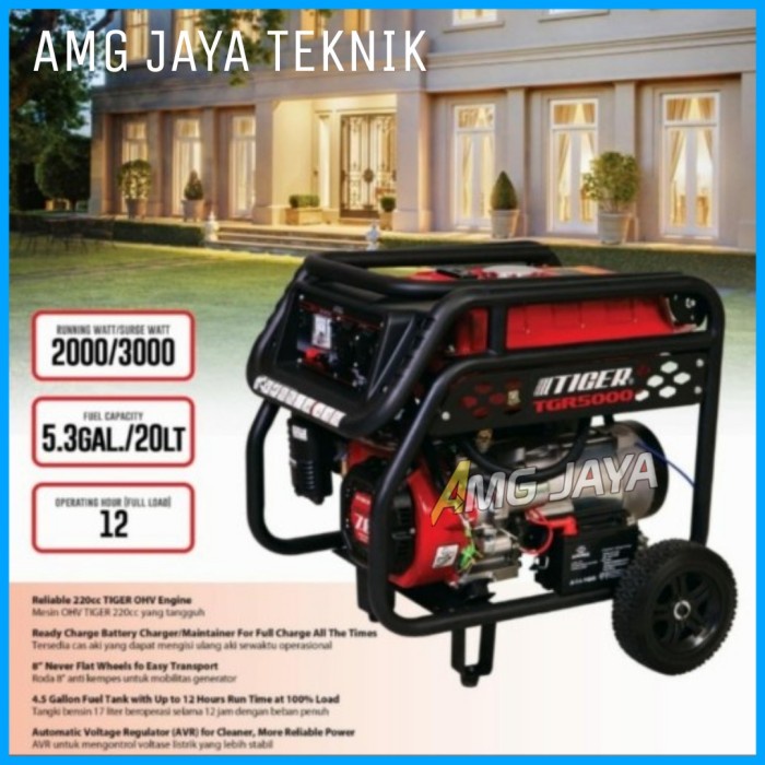 Genset Bensin Tiger 3000Watt Tiger TGR 5000 Genset Listrik 3000Watt