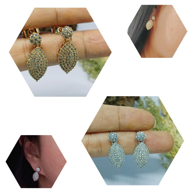 anting tusuk  full mata titanium anti luntur dan anti berkarat