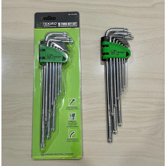 Tekiro Kunci L Panjang - TEKIRO KUNCI L SET ORIGINAL TEKIRO L PANJANG 9 PCS LONG HEX KEY SET 8PCS BINTANG DAN BIASA PANJANG