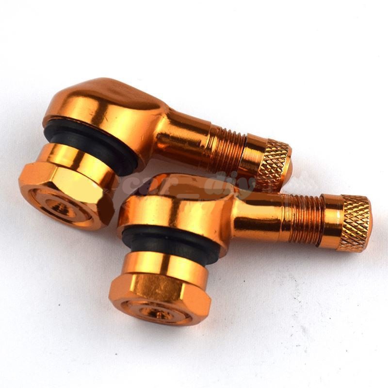 1 / 2 Pcs Katup Stem Ban Tubeless Motor 90 Derajat Bahan Aluminum Alloy CNC