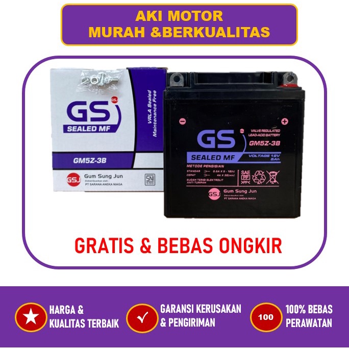 Aki Motor Yamaha Jupiter Z Burhan dan Jupiter Z Lama Kering MF GM5Z-3B