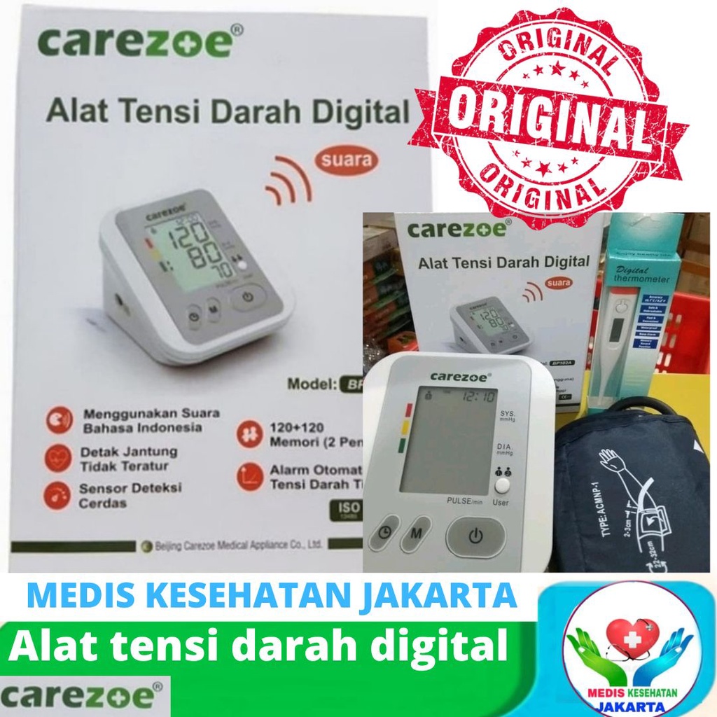 Alat Tensimeter digital suara Carezoe /tensi digital Carezoe alat cek tensi tekanan darah