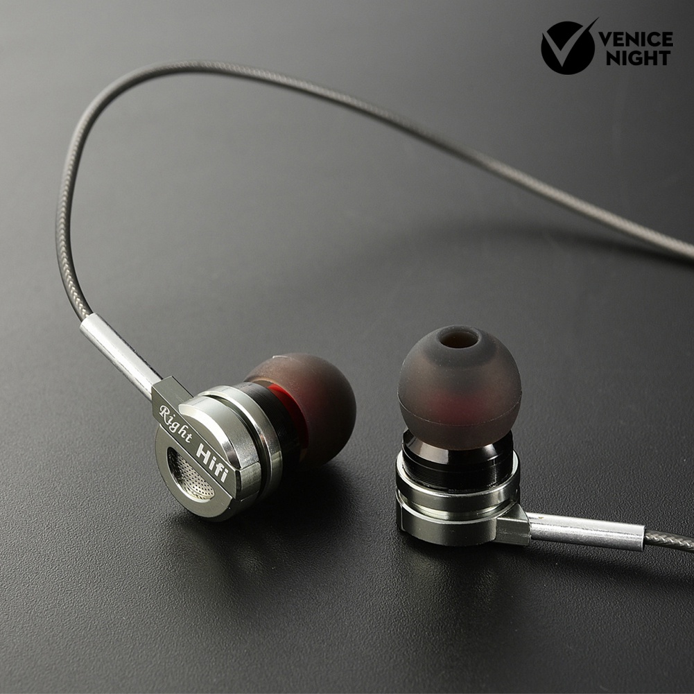 (VNEP) (Berkabel) QKZ DM9 Metal Heavy Bass Musik Headset In-Ear Telepon Earphone dengan Mic