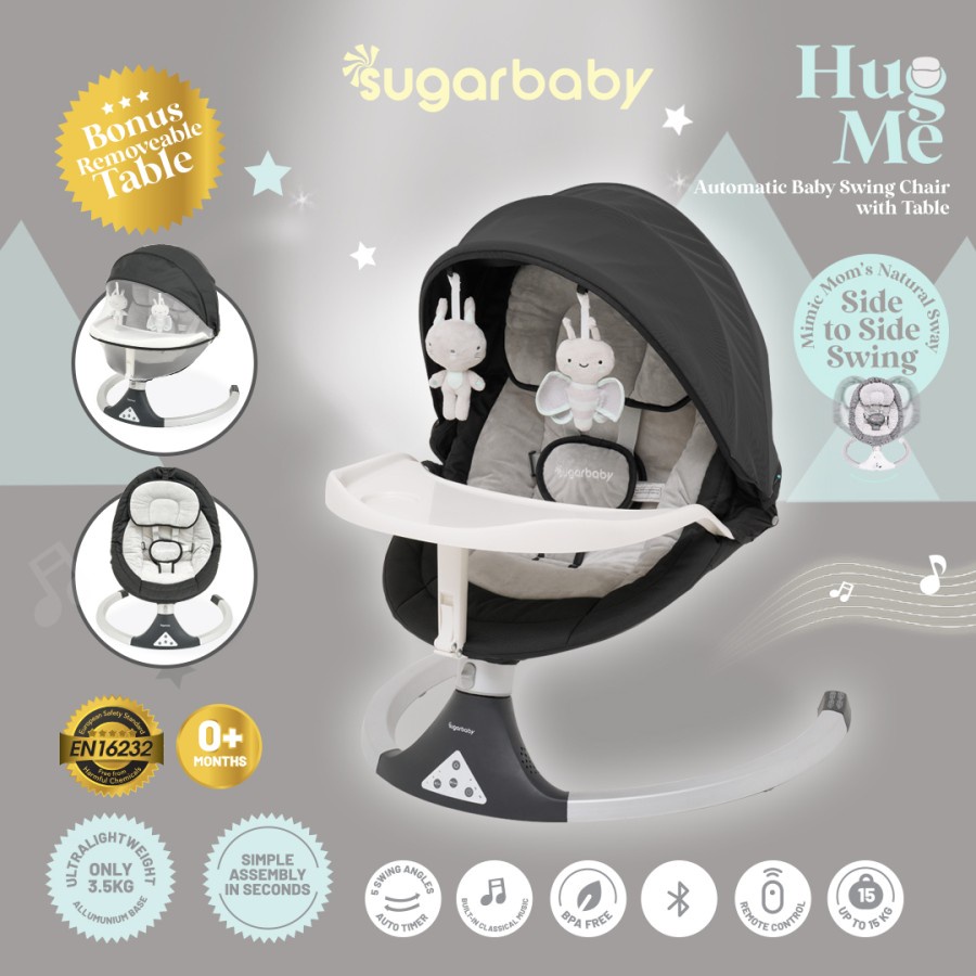 Sugarbaby HUG ME Automatic Baby Swing CHAIR with Table | Kursi Ayunan