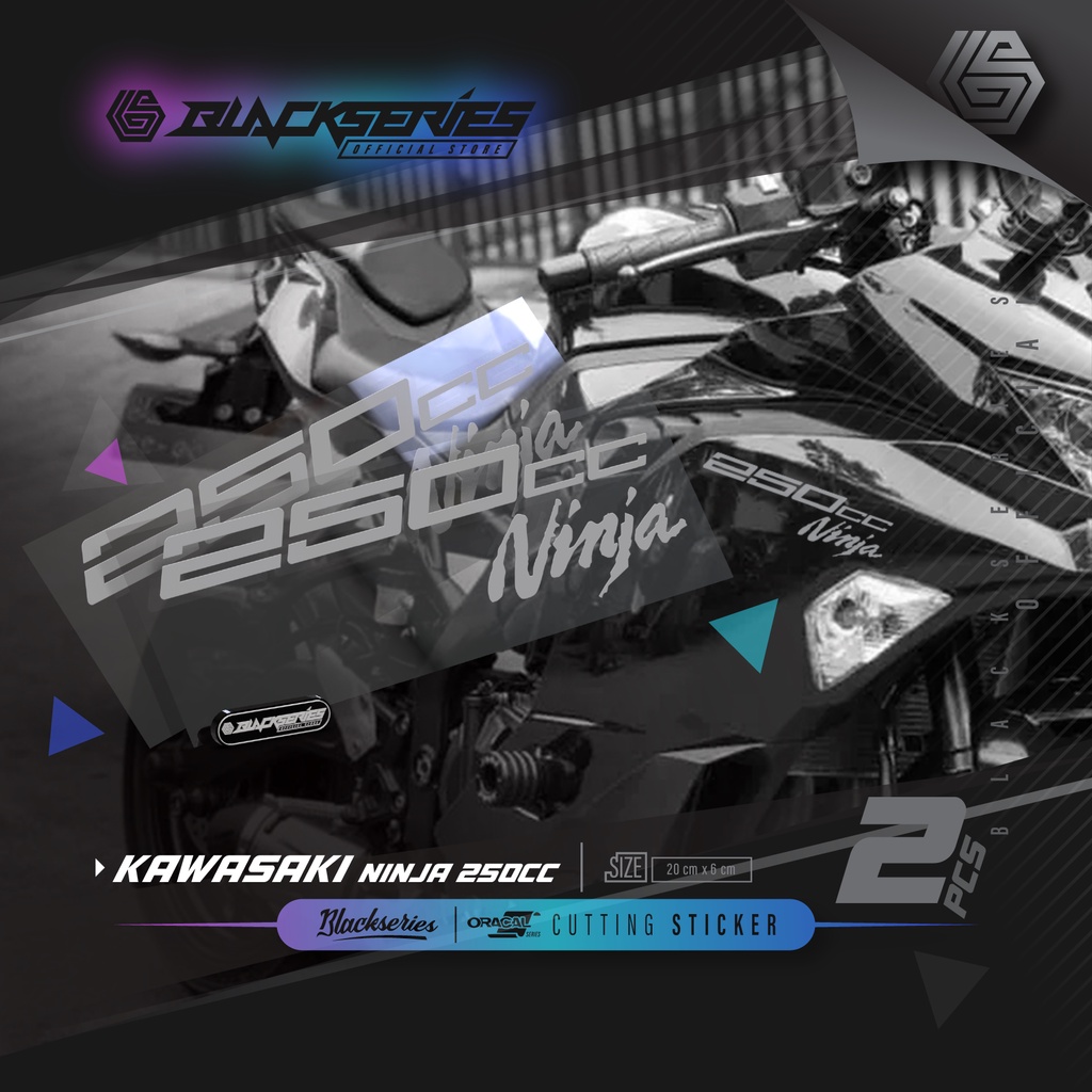 Cutting Sticker Kawasaki ZX 250 | Stiker Kawasaki 250 cc ( Angka CC Bisa request)