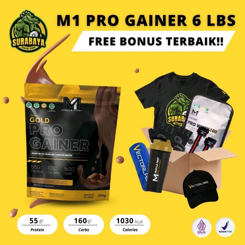 M1 muscle first pro gainer 6 lbs musclefirst gold weight gain mass penambah berat badan BB susu bulking 6lbs