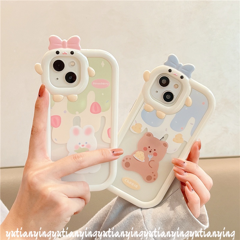 Soft Case TPU Motif Kartun Kelinci Beruang 3D Untuk Samsung A02s A13 A03 A12 A53 A32 A22 A23 A52 A73 A50 A03s A52s A50s A71 A11 A33S