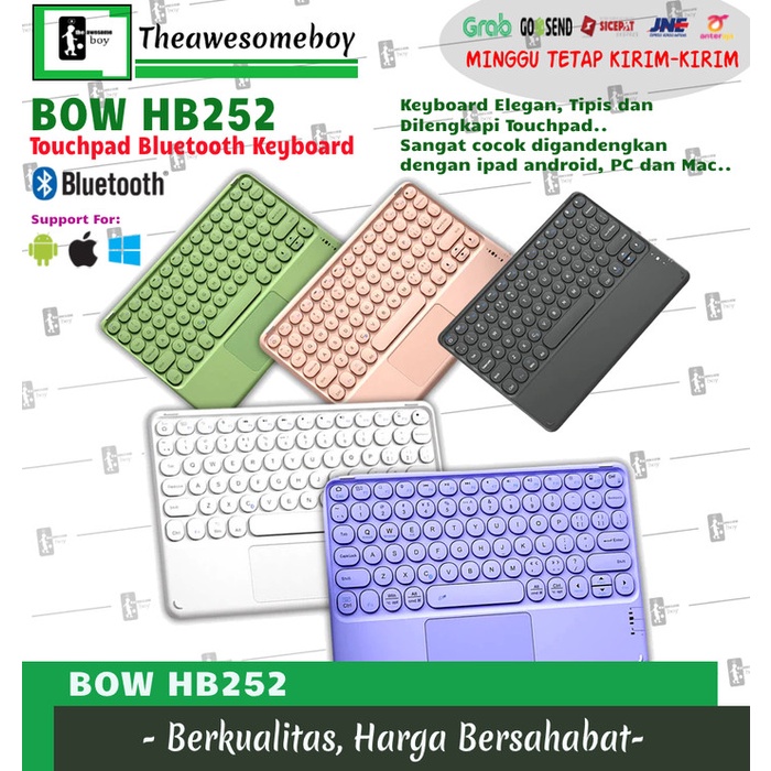 Keyboard Bow Hb252 Touchpad Bluetooth Keyboard Ipad Ios Android Tablet Laptop