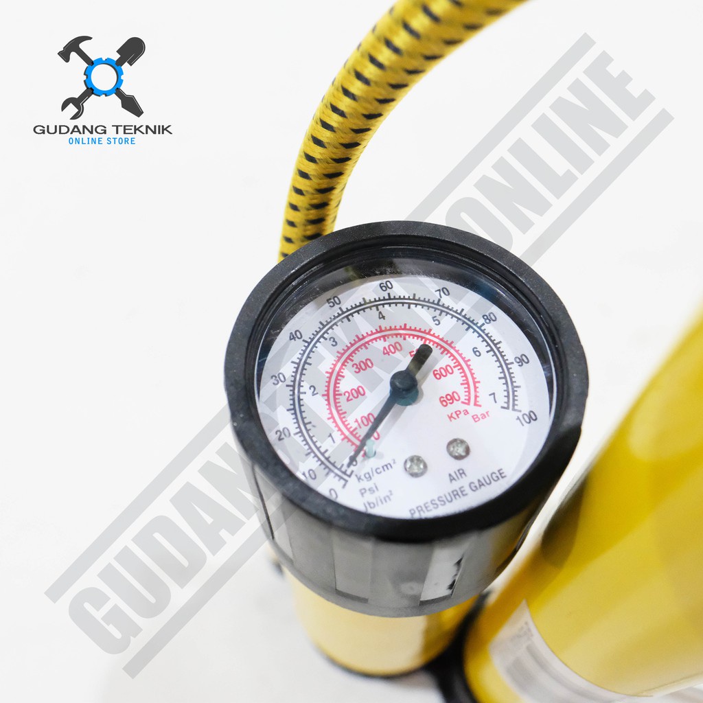 Pompa Angin Tangan Manual Ban Sepeda Portable 2940-106 HASSTON PROHEX / Pompa Sepeda Motor Mobil Bola Ban Roda Model Tabung Meter Manual Pompa Ban Sepeda 2940 106 HASSTON