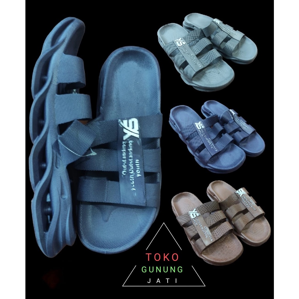 SANDAL PRIA YUTU SLIP ON RINGAN DAN EMPUK ANTI SLIP
