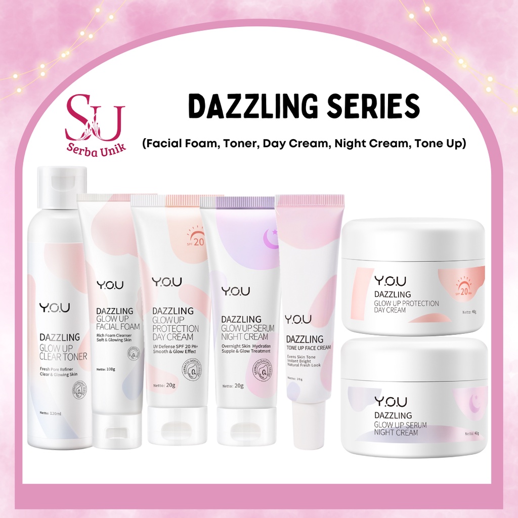 You Dazzling Glow Up Series Day Cream Night Cream Toner Facial Foam Body Cream Tone Up Face Cream