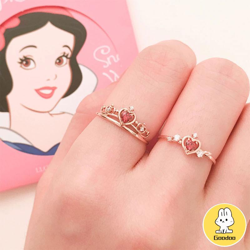 (Ready Stock) Ring Korea Adjustable Disney Princess Ring 925 Silver Open Crown Ring Version Korea -Doo