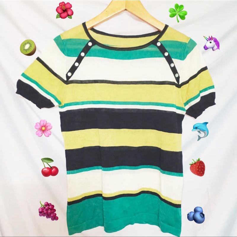 BAJU RAJUT TANGAN PENDEK | RAJUT SALUR (THRIFT)