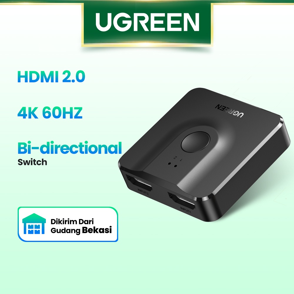 【Stok Produk di Indonesia】Ugreen Adapter Konverter HDMI 4K 2 in 1 out