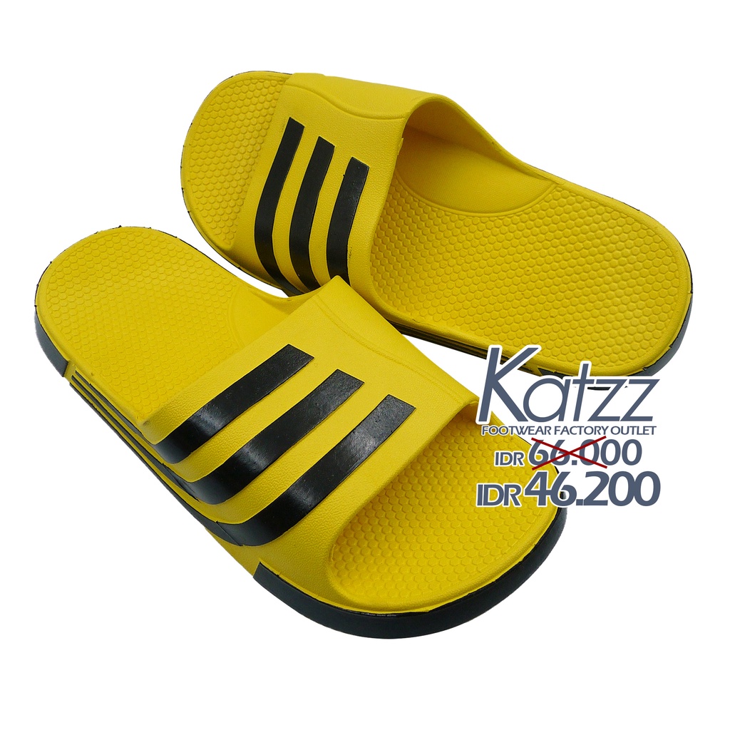 Katzz - Sandal Slop Pria Warna Kuning Uk 30-43 / Sandal Casual / Sandal Hangout / Sandal Kekinian / 