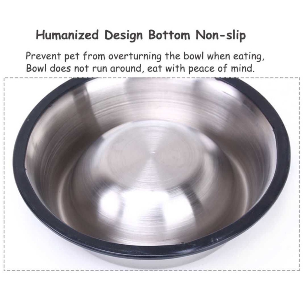 Mangkuk Makanan Anjing Kucing Bowl Tempat Makanan Anjing tainless Steel Anti Selip 22 cm