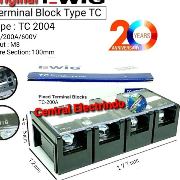 Jual TERMINAL BLOCK EWIG TC 200A 4pole. | Shopee Indonesia