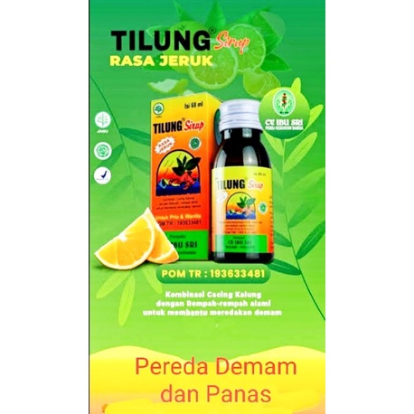 sirup tilung cacing rasa jeruk pereda panas dan demam manjur original