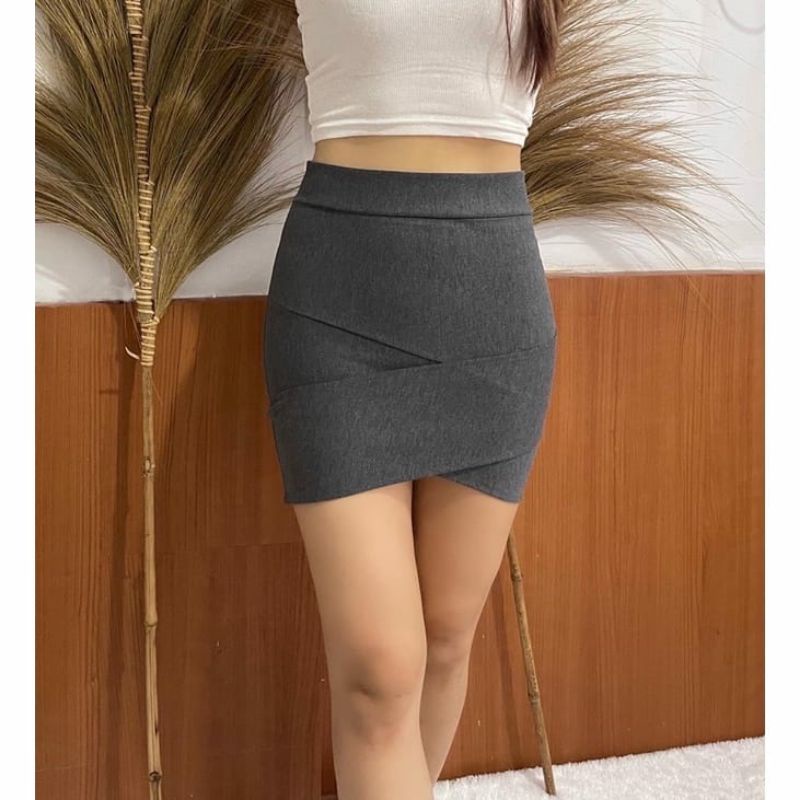 Rok Mini X Skrit Bodycone korean style Casual