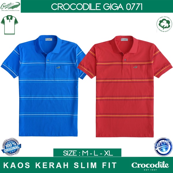 Kaos Kerah Pria Men Polo Crocodile GIGA 0771 Slim Fit Original