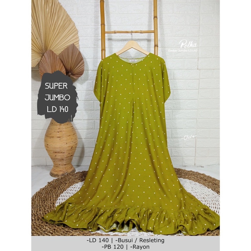 SUPER JUMBO LD 140cm Daster Panjang muat sampe BB 120kg