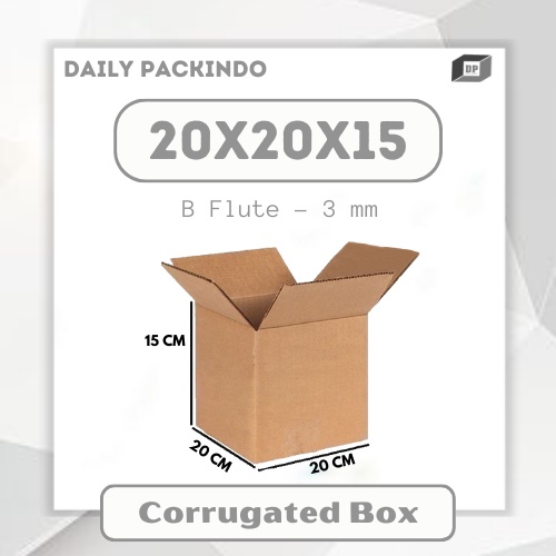 

Kardus/Packing/Dus/Corrugated/Box Ukuran 20x20x15 Cm B Flute Polos