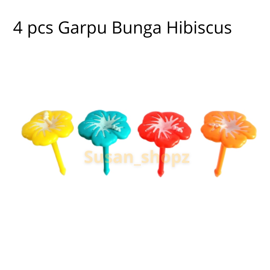 Samiafdol_ Garpu Tusukan Bento Bunga Warna Warni